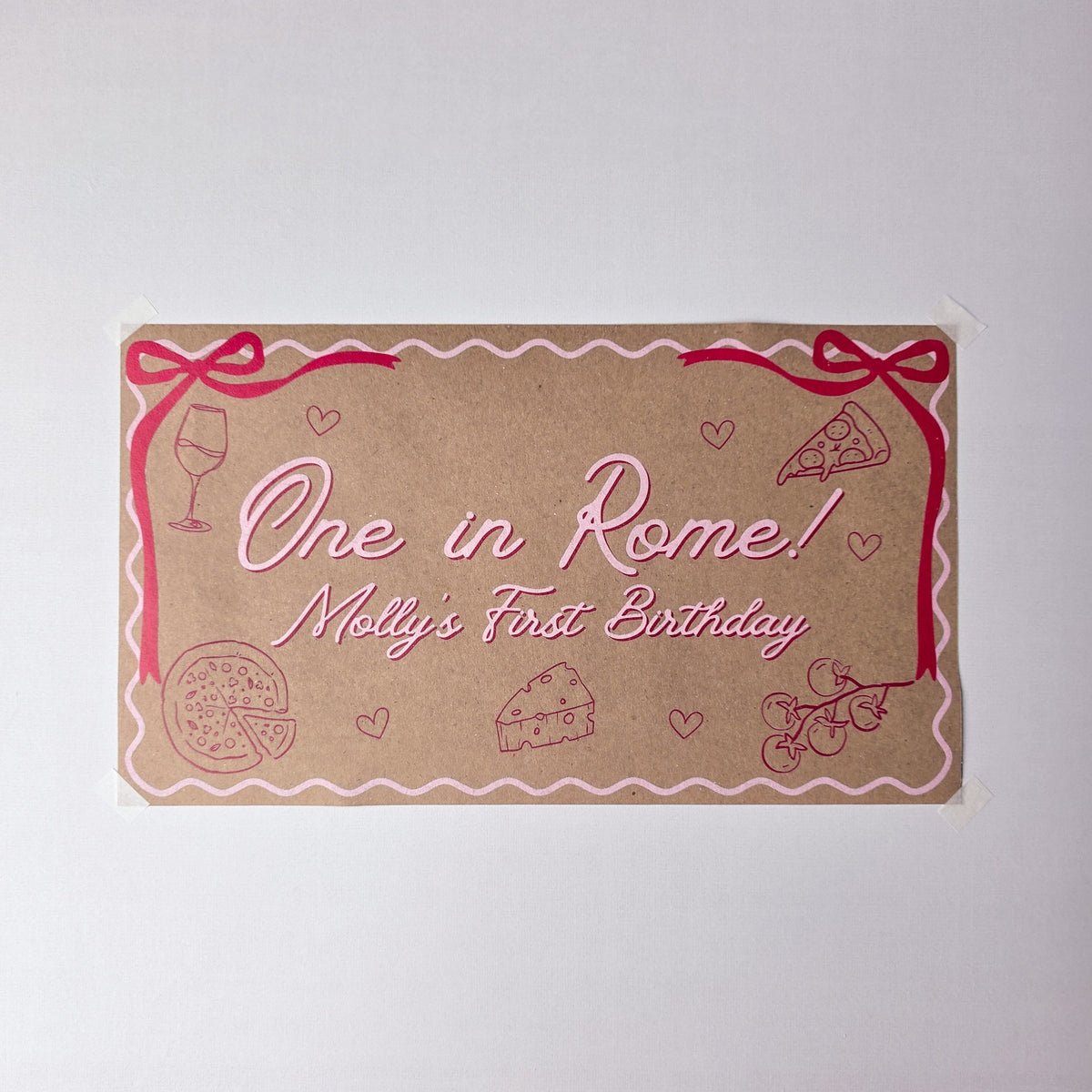 Custom Paper Banner | Berry First Birthday