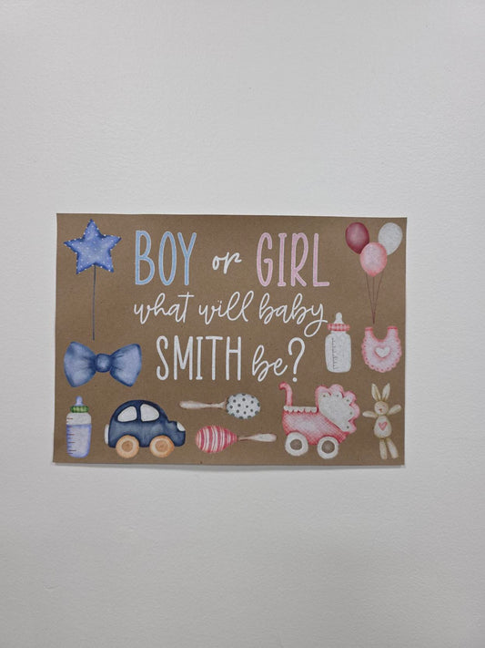 Custom Paper Banner | Gender Reveal