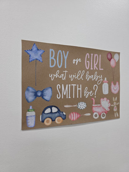 Custom Paper Banner | Gender Reveal