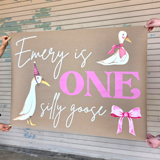 Custom Paper Banner | One Silly Goose