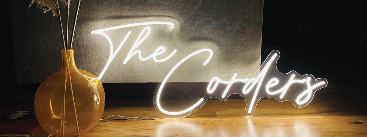 The Corders custom LED neon name sign