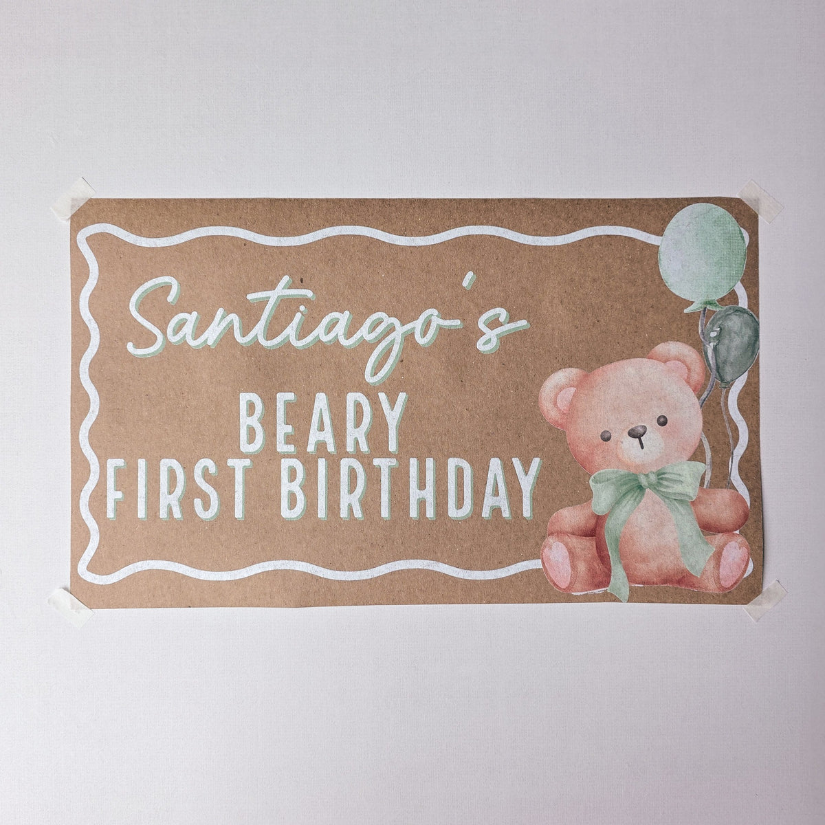 Custom Paper Banner | Beary First Birthday
