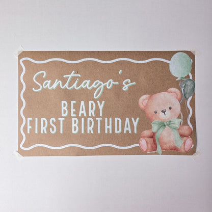 Custom Paper Banner | Beary First Birthday