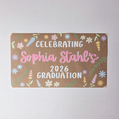 Custom Paper Banner | Girly Graduation