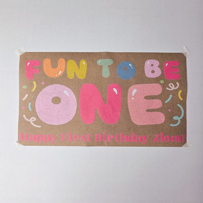 Custom Paper Banner | Beary First Birthday