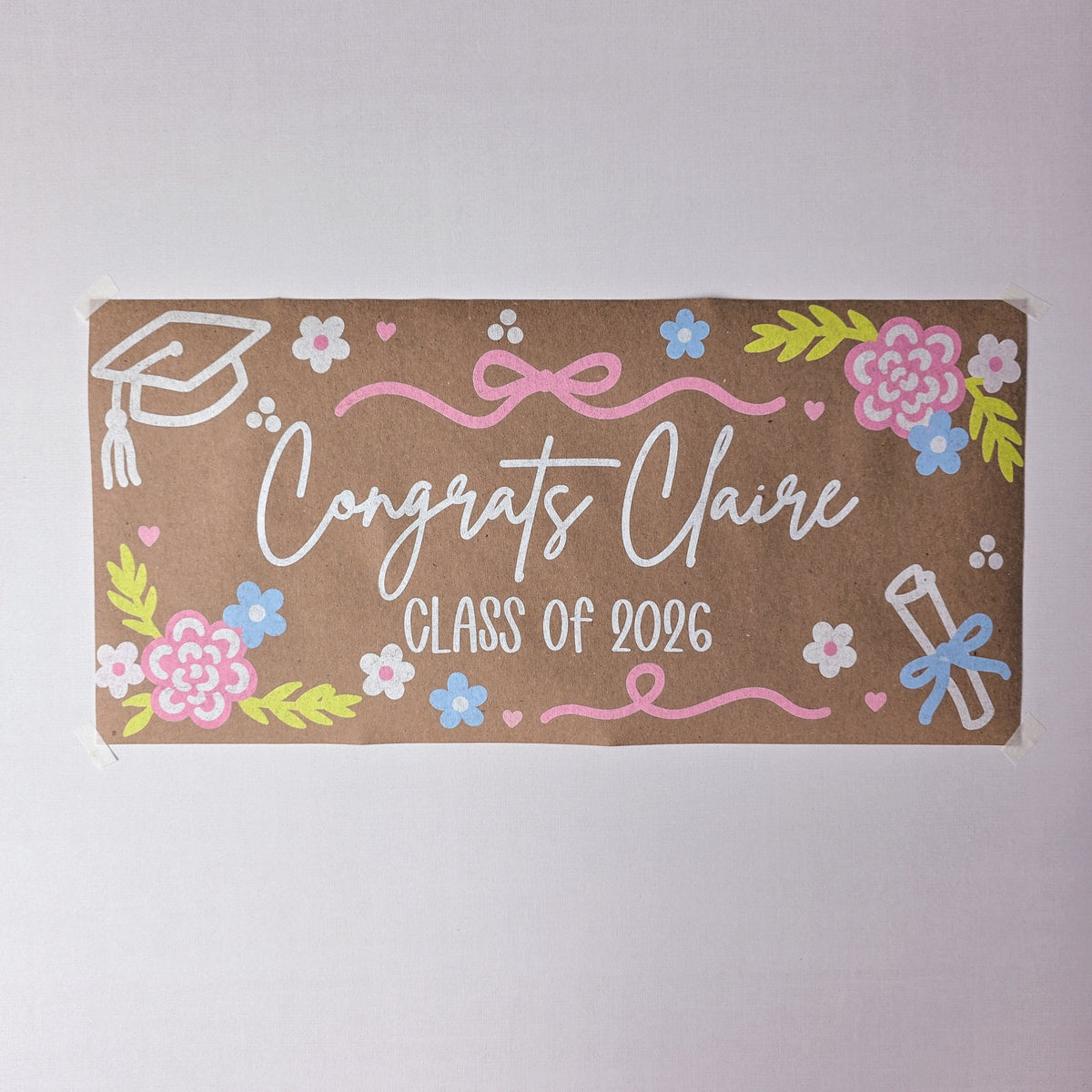 Custom Paper Banner | Girly Graduation