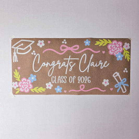 Custom Paper Banner | Girly Graduation
