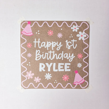 Custom Paper Banner | Beary First Birthday