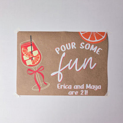 Custom Paper Banner | Pour Some Fun