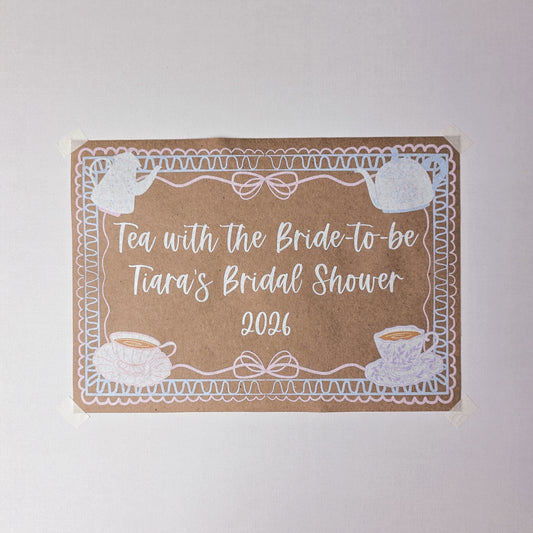 Custom Paper Banner | Tea With The Bride