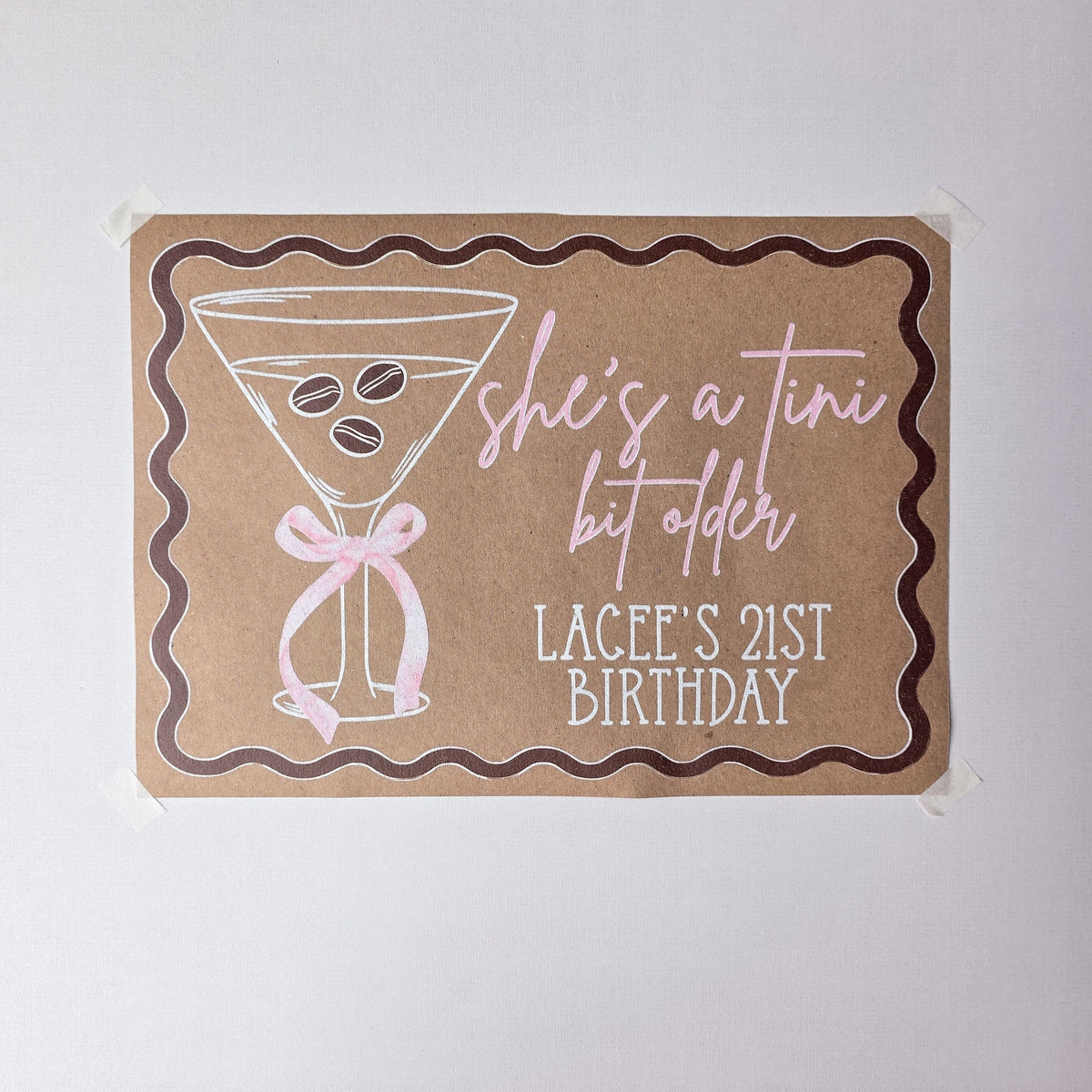 Custom Paper Banner | Elegant Martini Birthday