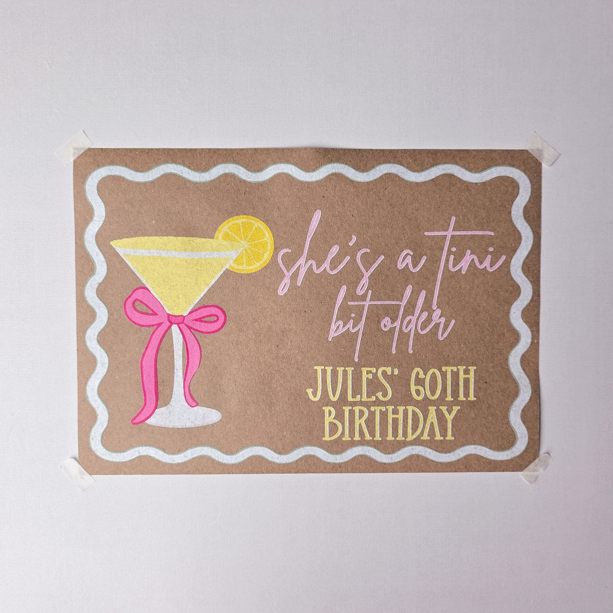 Custom Paper Banner | Pink Tini Bit Older