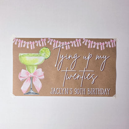 Custom Paper Banner | Floral Bow Bachelorette